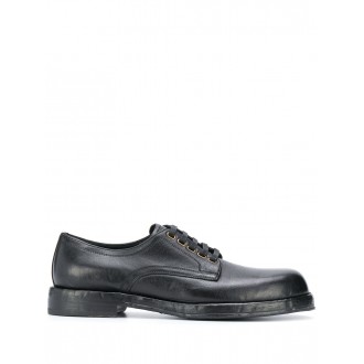DOLCE & GABBANA stringata derby in pelle nera con punta a mandorla,