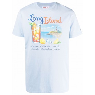 MC2 T-shirt in cotone blu con stampa 