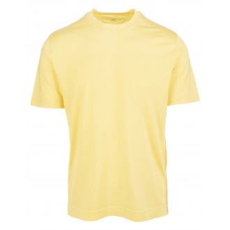 FEDELI T-Shirt Basi Uomo In Cotone Organico Giallo