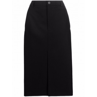 BALENCIAGA Gonna midi in lana vergine e pannello in raso di viscosa