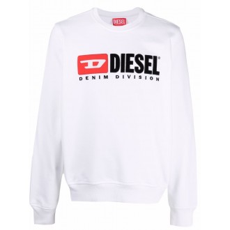 DIESEL Maglia bianca in cotone con logo Diesel sul petto