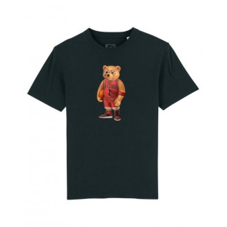 BARON FILOU T-shirt nera girocollo in cotone con stampa grafica 