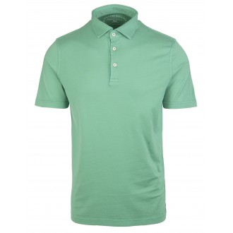 FEDELI Polo Verde Chiaro Uomo In Cotone Organico