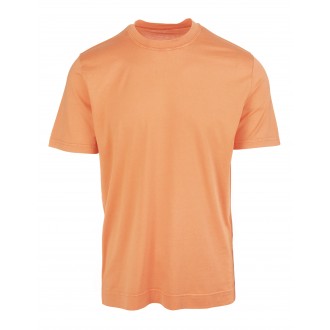 FEDELI T-Shirt Basi Uomo In Cotone Organico Arancione