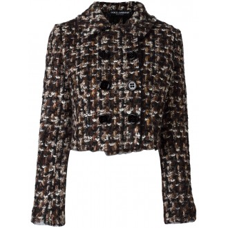 DOLCE & GABBANA giacca in tweed in misto cotone e lana mohair