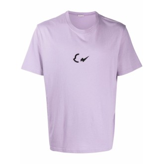 MONCLER GENIUS T-shirt a maniche corte in cotone lavanda con stampa Moncler Genius