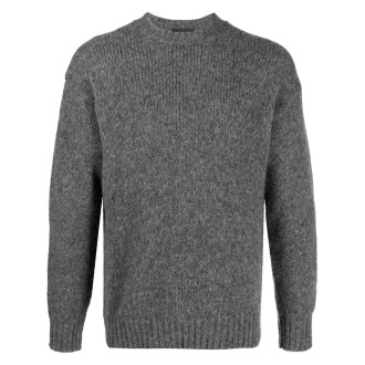 ROBERTO COLLINA maglione girocollo grigio in lana di alpaca