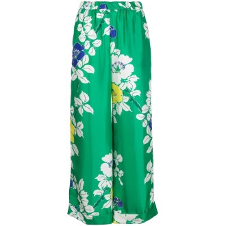 P.A.R.O.S.H. pantaloni a gamba larga con stampa floreale multicolore verde
