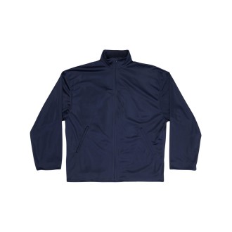 BALENCIAGA giacca blu navy con collo alto e zip frontale