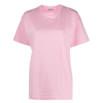BALENCIAGA T-shirt rosa in cotone logo Balenciaga sul petto