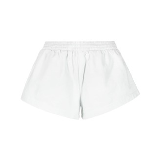 BALENCIAGA shorts svasati in cotone bianco con vita elasticizzata