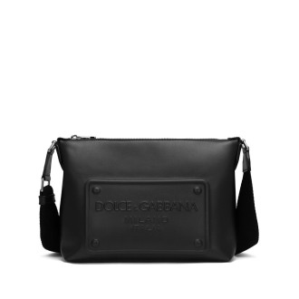 DOLCE & GABBANA borsa a tracolla con logo Dolce & Gabbana in pelle di vitello nera
