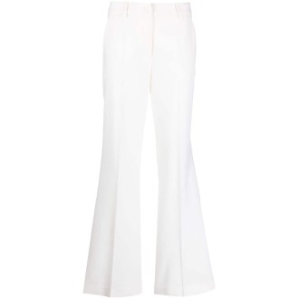 P.A.R.O.S.H. pantalone svasato bianco sporco in lana vergine a vita media