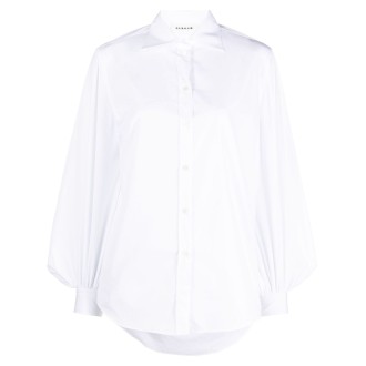 P.A.R.O.S.H. camicia in cotone bianco ottico con maniche a sbuffo