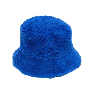 STAND STUDIO cappello a secchiello blu elettrico in eco-pelliccia effetto spazzolato