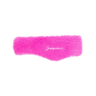 JACQUEMUS fascia per capelli con finitura testurizzata e logo Jacquemus rosa