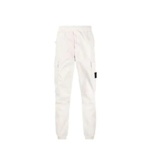 STONE ISLAND Pantaloni cargo beige chiaro con vita elasticizzata