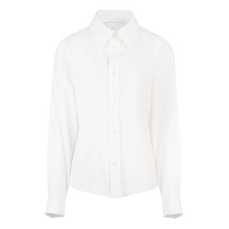 BOTTEGA VENETA camicia in cotone bianco con chiusura con bottoni in madreperla