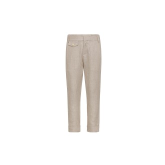 ELEVENTY KIDS Pantalone In Lino Beige