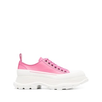 ALEXANDER MCQUEEN Scarpe Con Lacci Tread Slick Rosa e Bianche