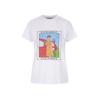 ALESSANDRO ENRIQUEZ T-Shirt Bianca Con Stampa Viva La Nonna