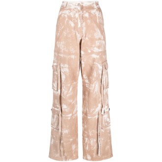 ANDREADAMO Pantalone Cargo In Drill Di Cotone Washed Beige