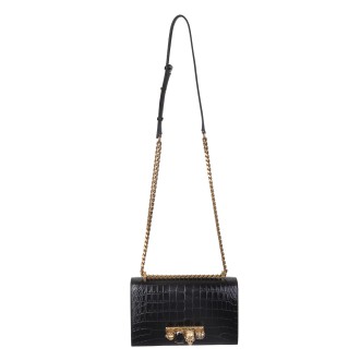 ALEXANDER MCQUEEN Borsa Jewelled Satchel Nera e Oro