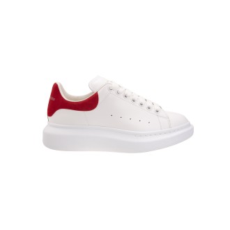 ALEXANDER MCQUEEN Sneakers Oversize Bianche Con Spoiler In Suede Rosso Lust