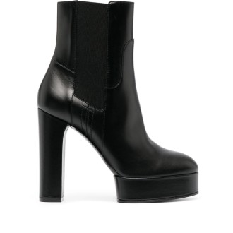 CASADEI Stivaletto Con Plateau Betty In Pelle Nera