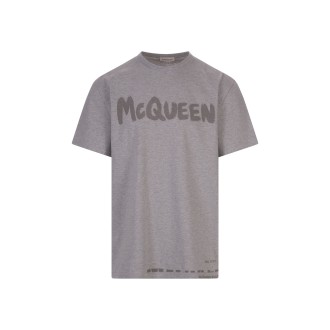 ALEXANDER MCQUEEN T-Shirt McQueen Graffiti Grigia