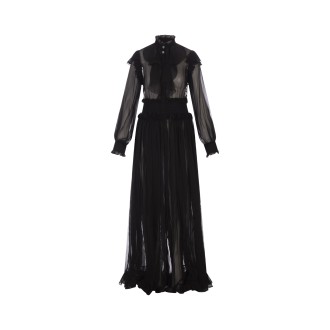 ROBERTO CAVALLI Abito Lungo Nero Con Ruches