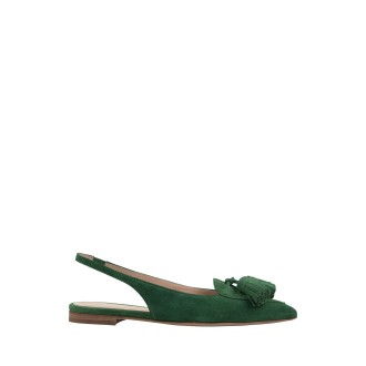 GIANVITO ROSSI Slingback Basse In Camoscio Verde