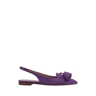 GIANVITO ROSSI Slingback Basse In Camoscio Viola
