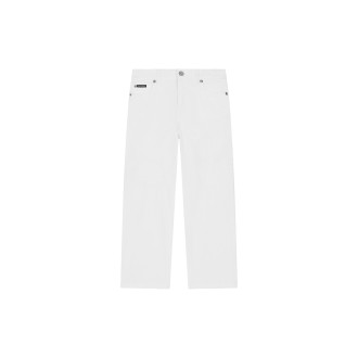 DOLCE & GABBANA KIDS Pantalone 5 Tasche In Denim Bianco Con Strappi