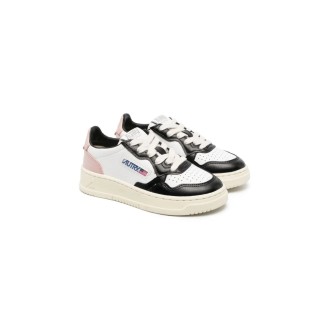 AUTRY KIDS Sneakers Medalist Low Bianche, Rosa e Nere