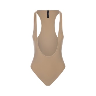 ANDREADAMO Top Body Beige Con Scollo a U