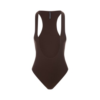 ANDREADAMO Top Body Marrone Con Scollo a U