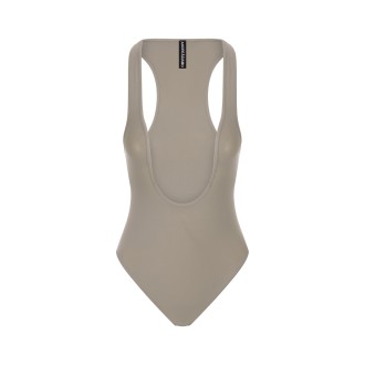 ANDREADAMO Top Body Taupe Con Scollo a U