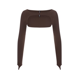 ANDREADAMO Top Crop Sculpting Harness Marrone