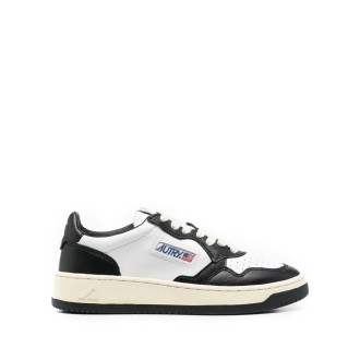 AUTRY Sneakers Medalist Low In Pelle Bicolor Bianca e Nera
