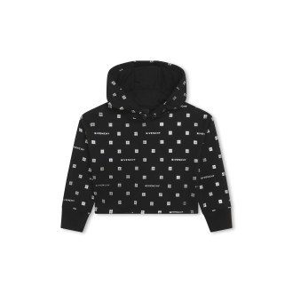 GIVENCHY KIDS Felpa Nera con Stampa GIVENCHY 4G All-Over