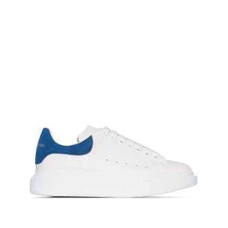 ALEXANDER MCQUEEN Sneakers Oversize Bianche Con Spoiler In Suede Blu Avio