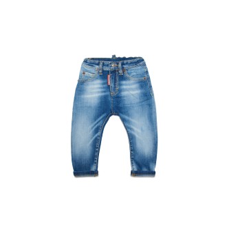 DSQUARED2 KIDS Jeans In Denim Blu Con Effetto Slavato