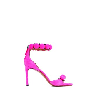 ALAIA Sandalo Bombe 90 In Suede Rosa
