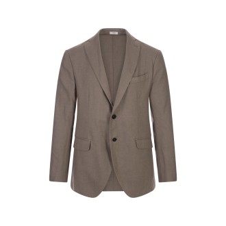 BOGLIOLI Blazer Monopetto In Misto Lana Sabbia