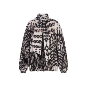GIANLUCA CAPANNOLO Blusa Plissé Bianca Stampata