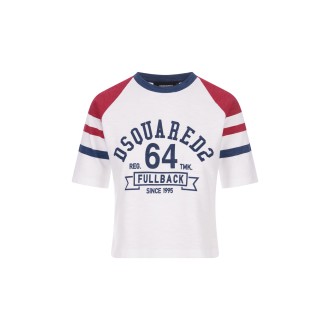 DSQUARED2 Varsity Mini T-Shirt In Bianco