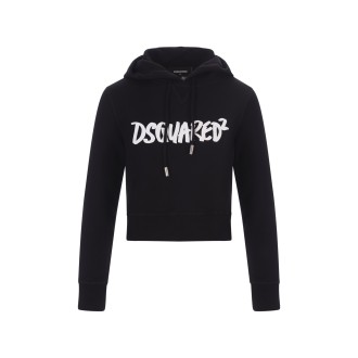 DSQUARED2 Felpa Con Cappuccio D2 Mini Nera