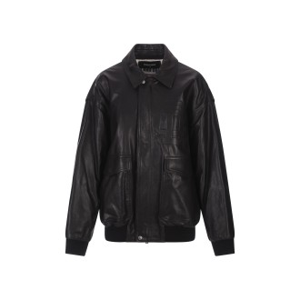 DSQUARED2 Bomber Classic In Pelle Nera