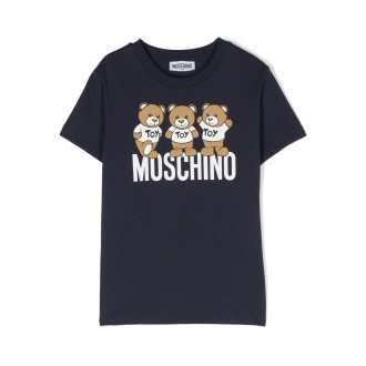 MOSCHINO KIDS T-Shirt Teddy Friends In Blu
